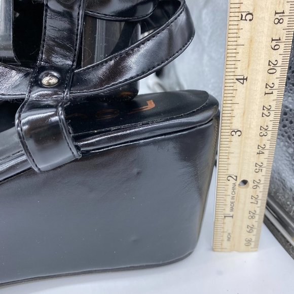 FSJ Black Knee High Gladiator Sandals Platform - Picture 6 of 9